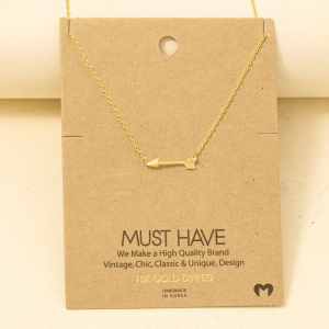 Gold Dipped Love Arrow Pendant Necklace