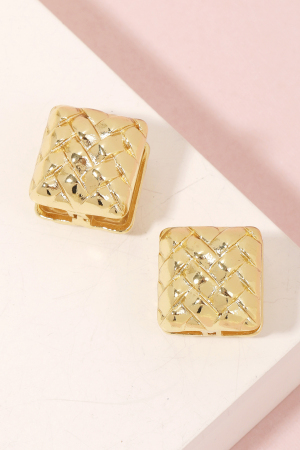 Square Metallic Latch Dangle Earrings