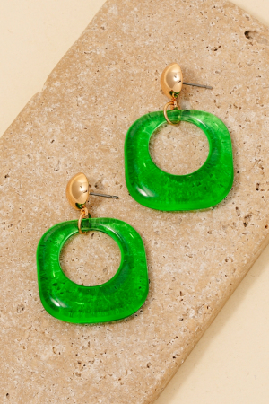 Acetate Square Dangle Earrings