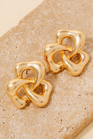 Abstract Metallic Knot Stud Earrings