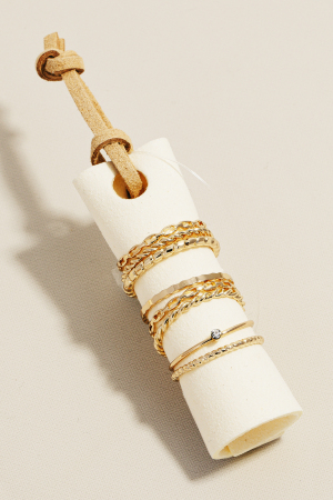Mixed Metallic Band Rings Set