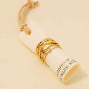 Assorted 5Pc Stainless Steel Band Rings Set