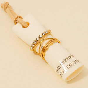 North Star 5Pc Stainless Steel Band Rings Set