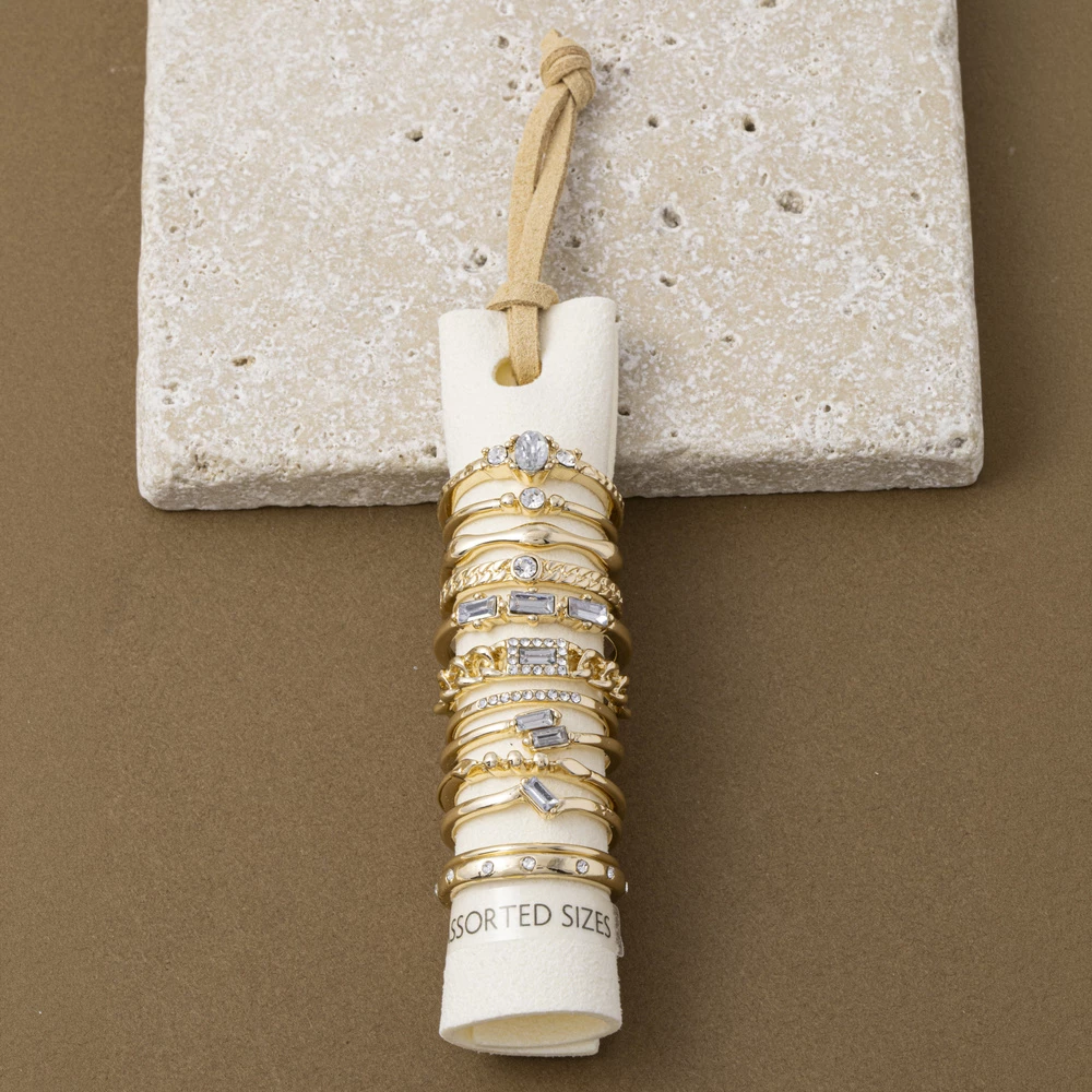 Crystal Baguette Stackable Ring Set