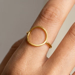 18K Gold Dipped Open Circle Ring