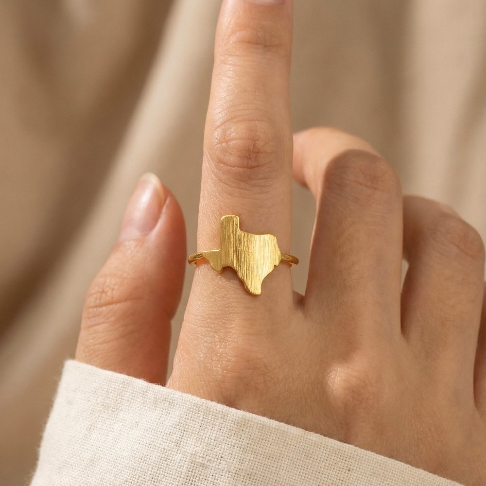 Gold Dipped Texas State Ring