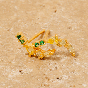 Faceted Banana Gem Stud Earrings