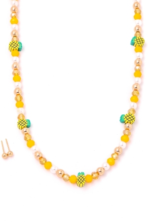 Beaded Glass Pineapple Necklace Set