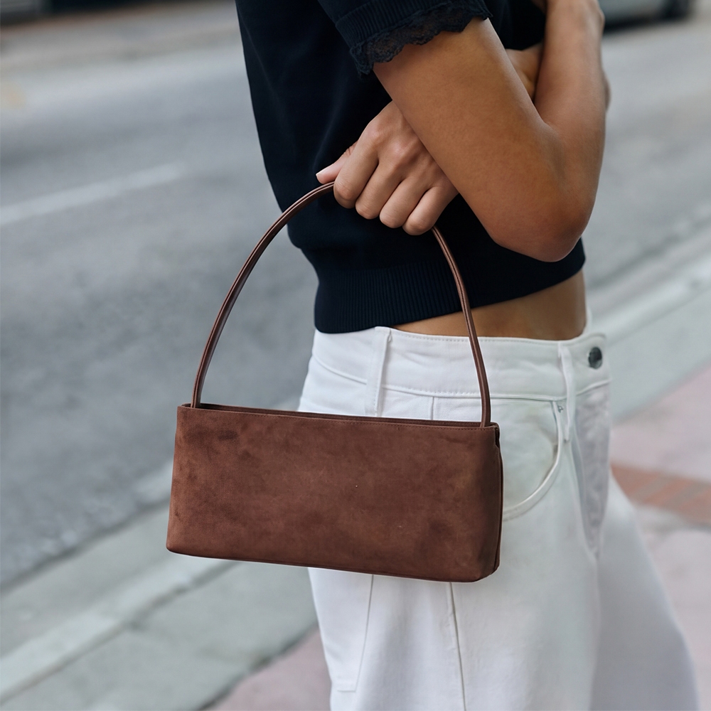 Rectangle Suede Shoulder Bag