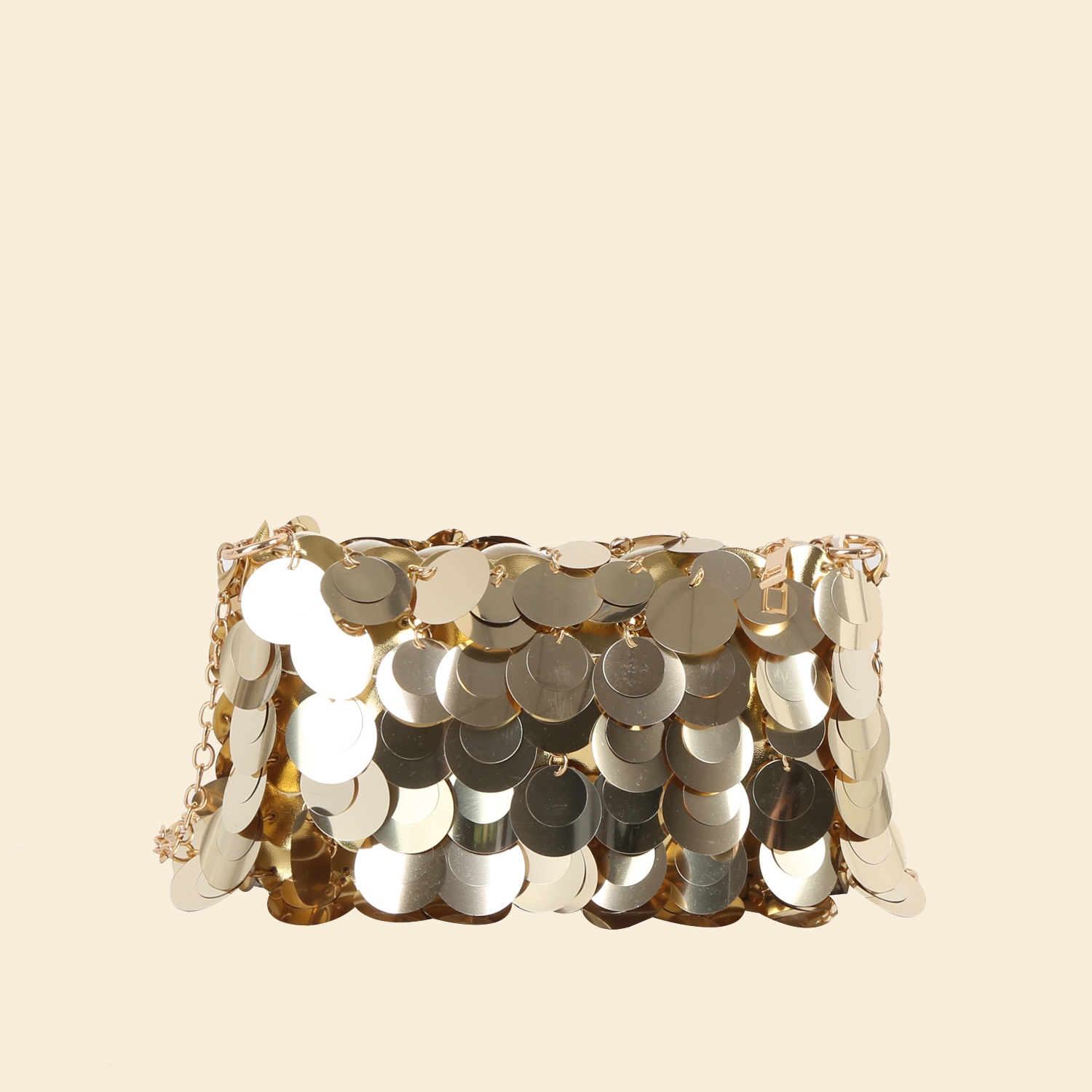 Large Metallic Sequin Shoulder Clutch Bag