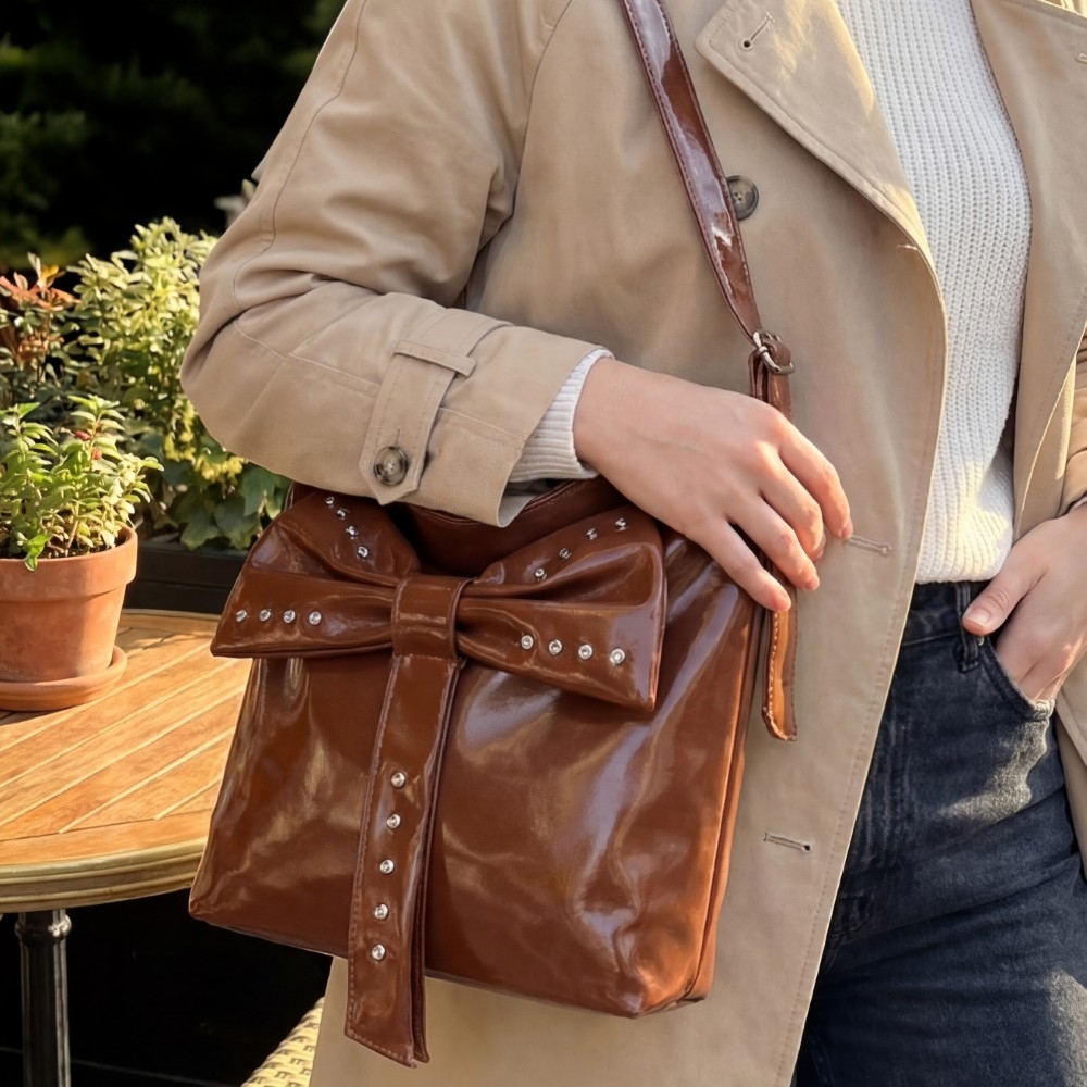 Rhinestone Bow Shoulder Bag