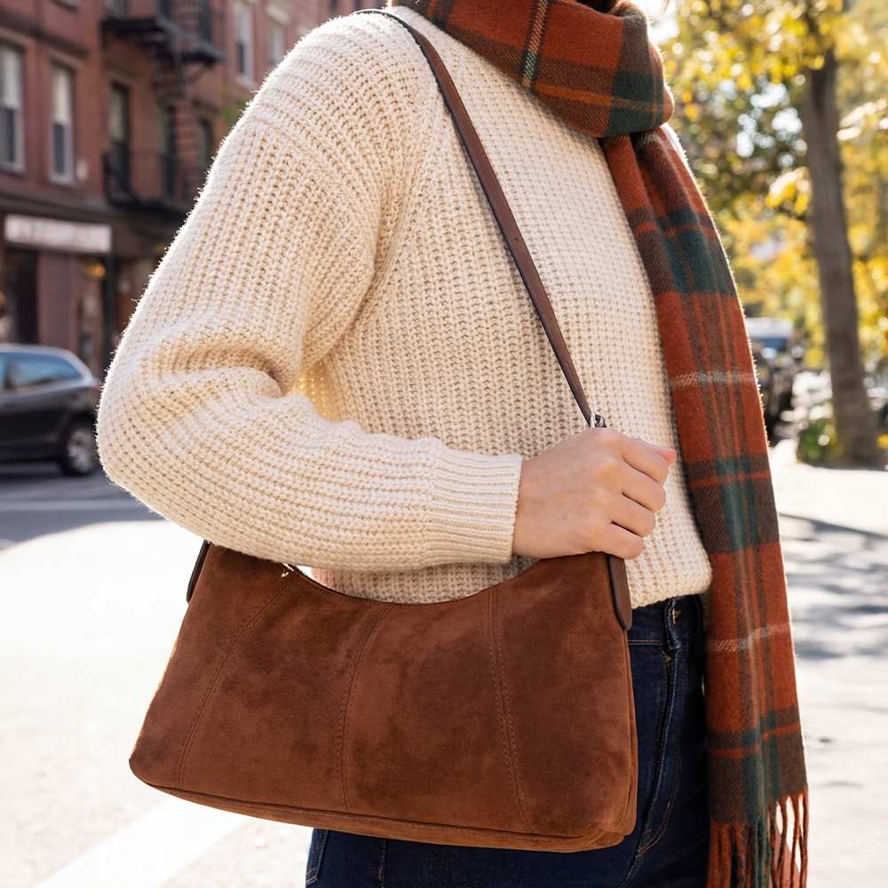 Classic Suede Shoulder Bag