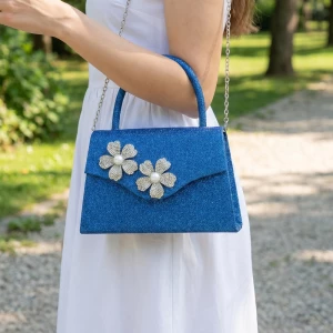Glitter Mini Top Handle Rhinestone Daisy Handbag