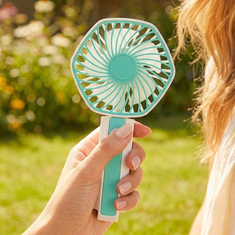 Hexagonal Handheld Rechargeable Fan