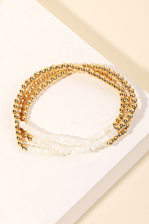 Triple Ball Beaded Stackable Bracelet
