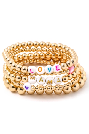 Beaded Mama Love Bracelet Set