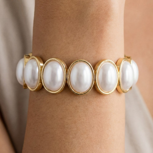 Pearl Ovals Elastic Bracelet
