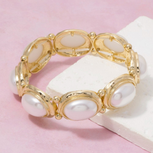 Vintage Pearl Ovals Elastic Bracelet