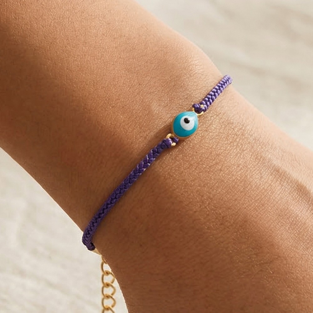 Dainty Evil Eye Cord Bracelet