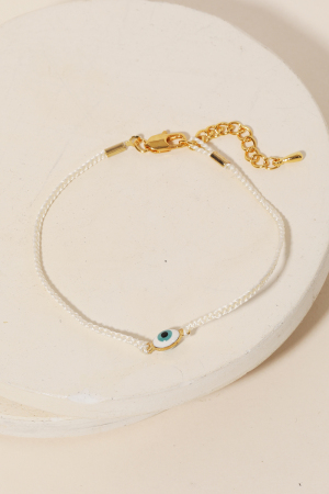 Dainty Evil Eye Cord Bracelet