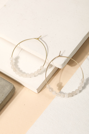 Glass Bead Circle Cutout Earrings