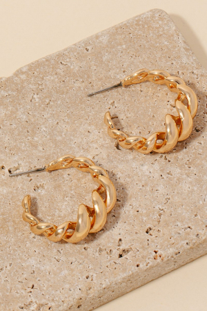 Twisted Metallic Hoop Earrings