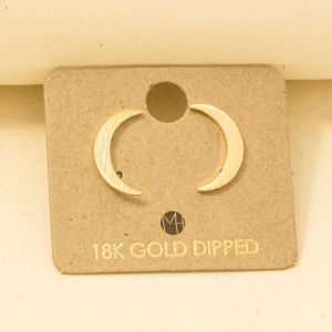 Crescent Moon Post Stud Earrings