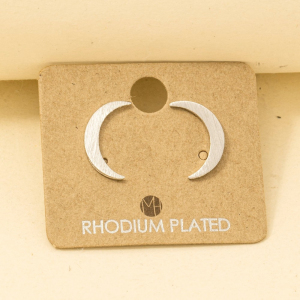 Crescent Moon Post Stud Earrings
