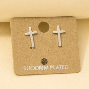 Gold Dipped Mini Cross Post Stud Earrings