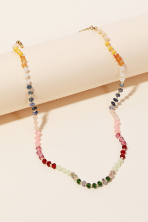 Glass Beaded Lobster Clasp Necklace