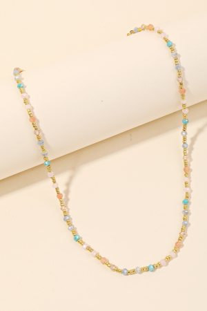 Dainty Beaded Chain Clasp Necklace