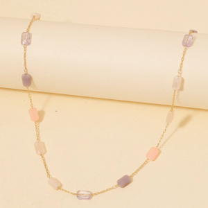 Dainty Chain Rhinestone Station Necklace