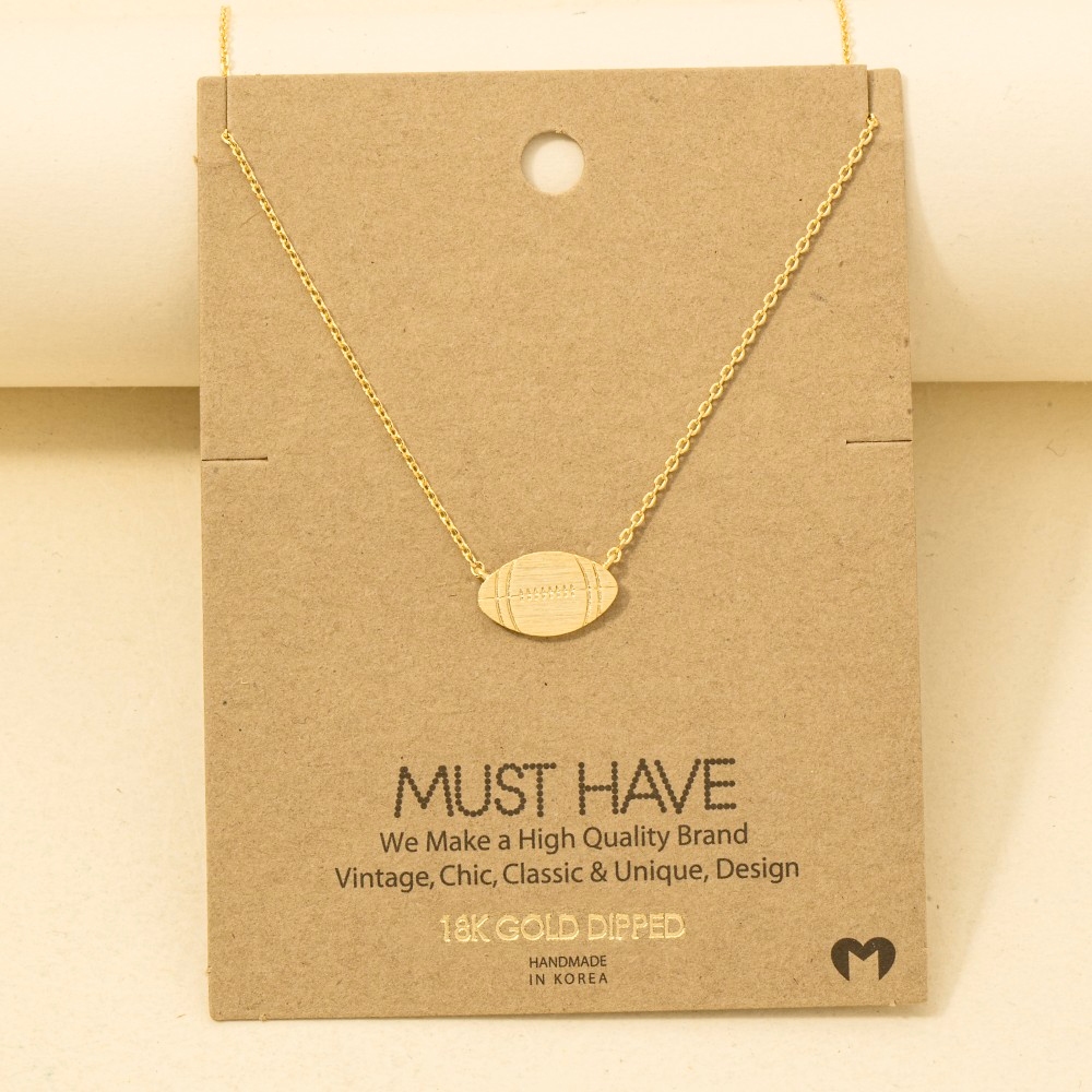 Game Day Dainty Football Pendant Necklace
