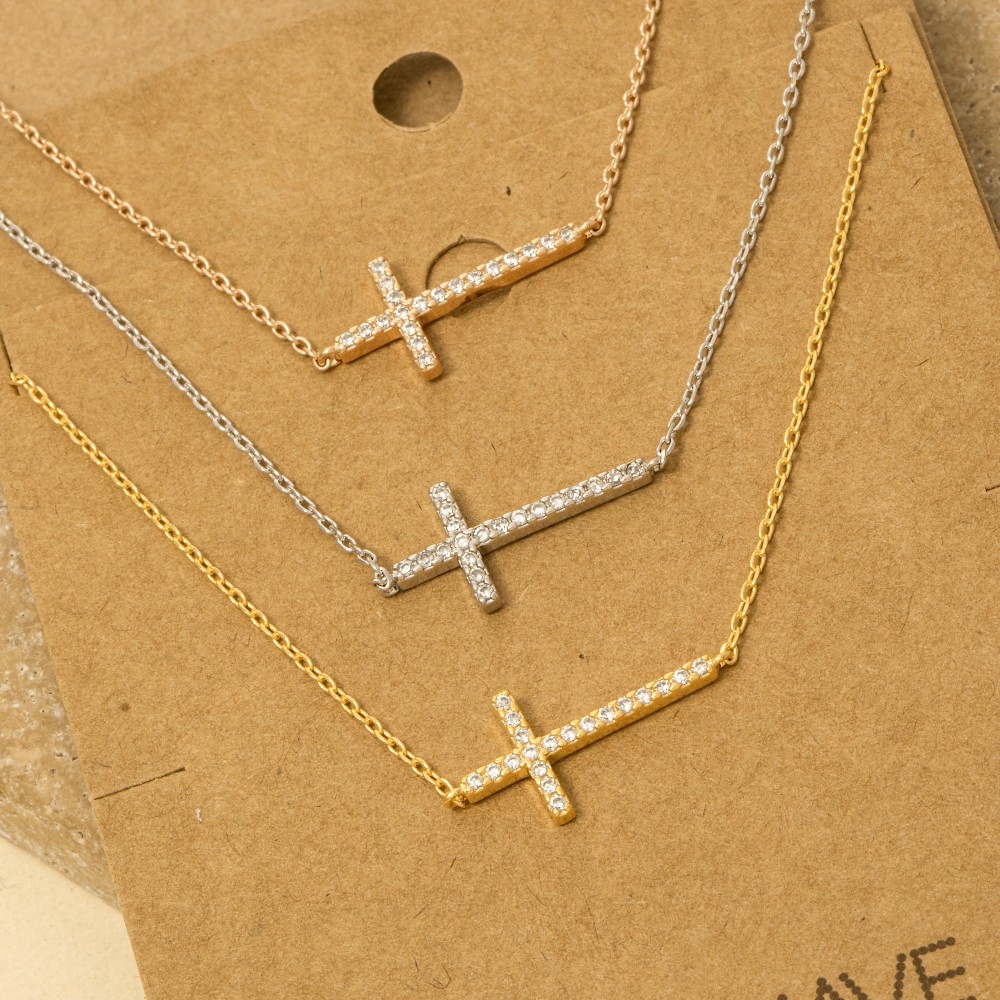 Cross Jewel Pendant Necklace