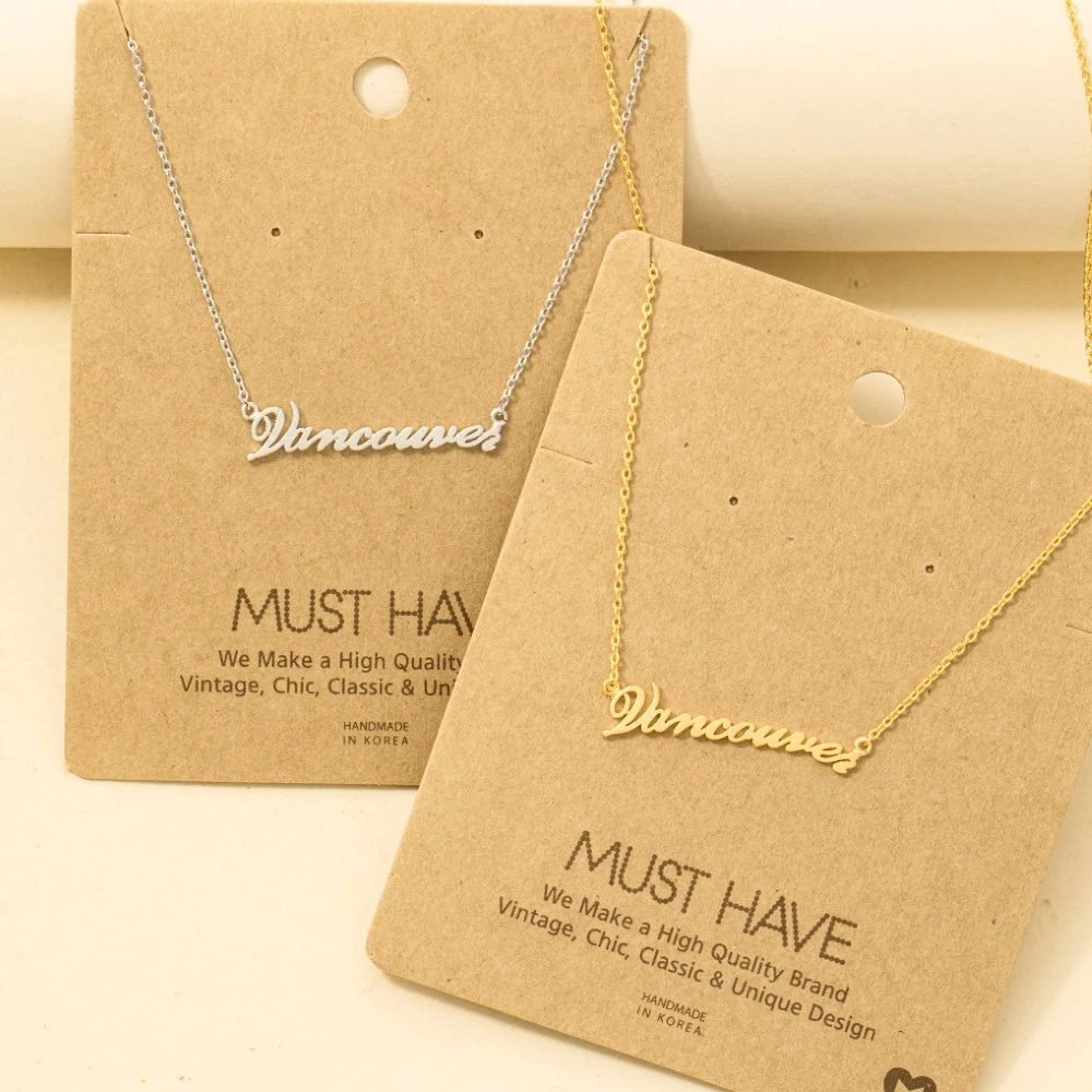 Vancouver Handwritten Pendant Necklace