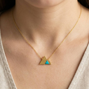 Gold Dipped Stone Mountain Pendant Necklace