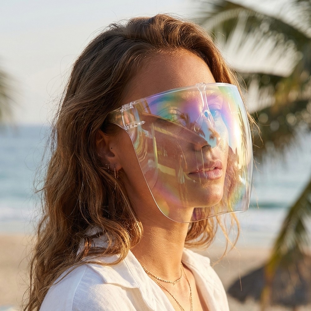Clear Oversized Face Shield Sunglasses