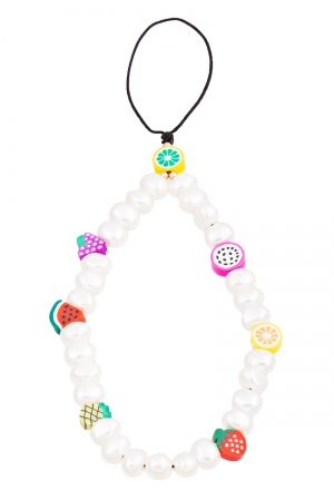 Pearl Beaded Fruit Beaded Phone Strap