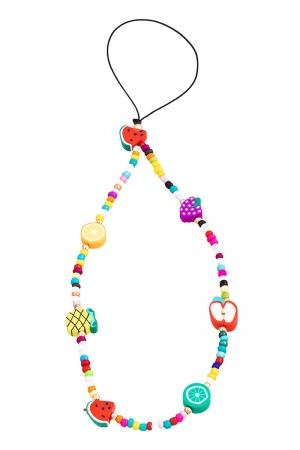 Mixed Fruit Bead Charm Phone Strap