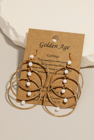 Gold Dipped Layered Circle Cutout Drop Earrings