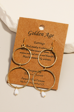 Double Circle Cutout Drop Dangle Earrings