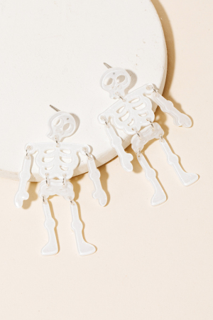 Resin Skeleton Halloween Earrings