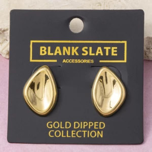 Gold Dipped Petal Dome Statement Earrings