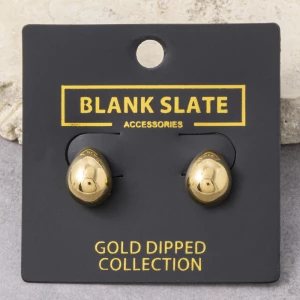 Gold Dipped Teardrop Dome Earrings