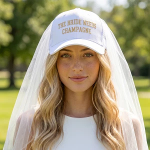 The Bride Needs Champagne Veil Baseball Cap