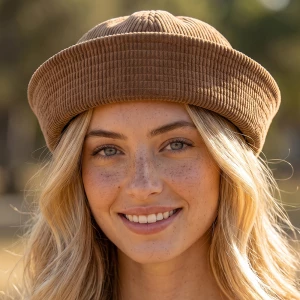 Corduroy Upturned Brim Fisherman Bucket Hat