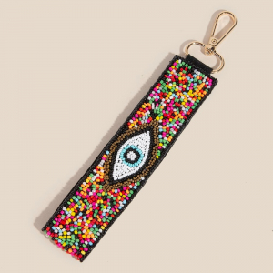 Colorful Beaded Evil Eye Keychain