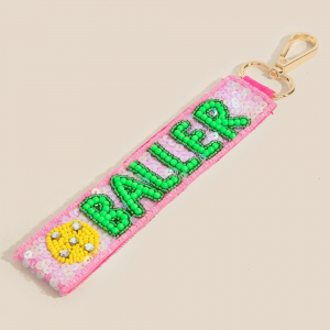 Baller Beaded Keychain