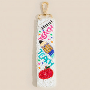 Teach Beaded Bag Charm Keychain