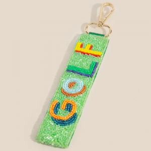 Golf Beaded Bag Charm Keychain